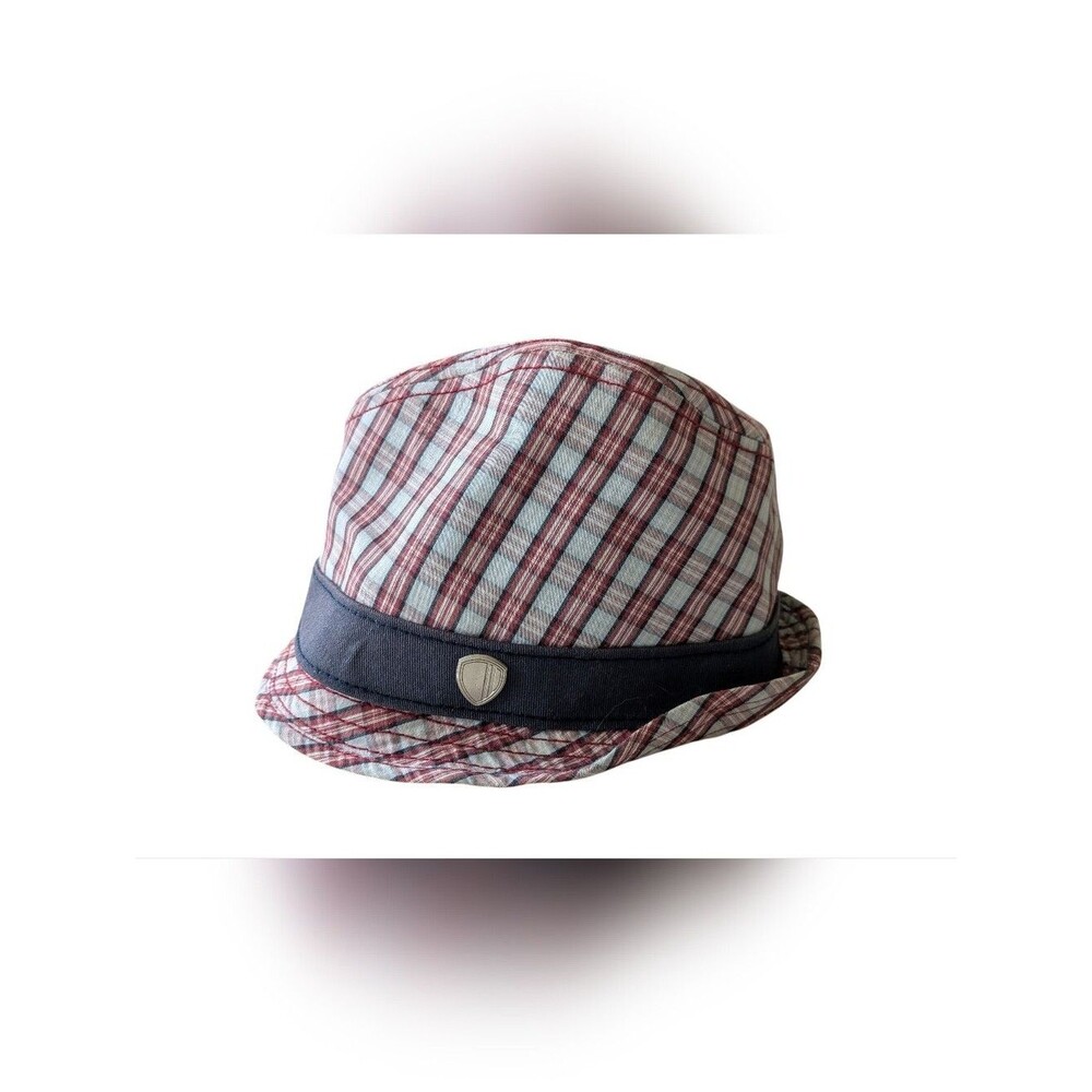 Ben Sherman Trilby Hat Blue & Pink Plaid